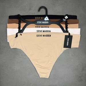 Steve Madden Women's Seamless Thongs in Black, Cream, and Tan